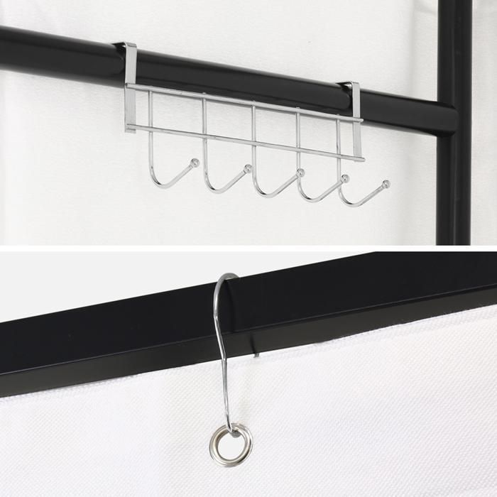 室催事場洋服店ホワイトイベント着替え事務所着替え室更衣室カーテンタイプ簡易ルームグレーブラッ