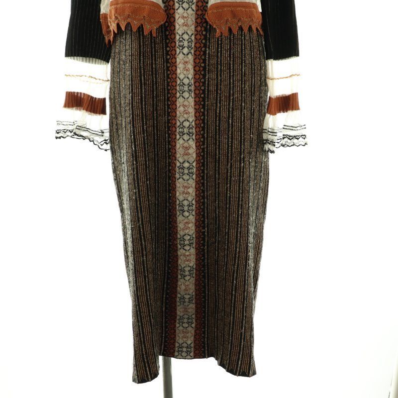 新品　Mame Kurogouchi Layerd knitted Dress Mame Kurogouchi(マメ) Lace Stripe Knitted Dress - YAMAROKU