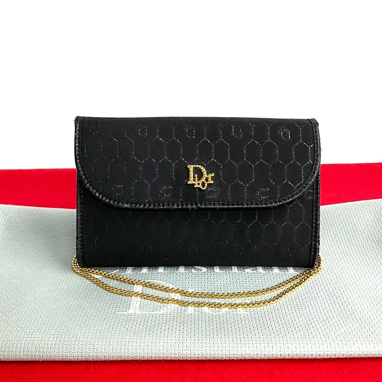 極 美品 Christian Dior ディオール トロッター 柄 ロゴ 金具 レザー キャンバス チェーン ミニ ショルダーバッグ ポシェット 黒  d75-8 - メルカリ