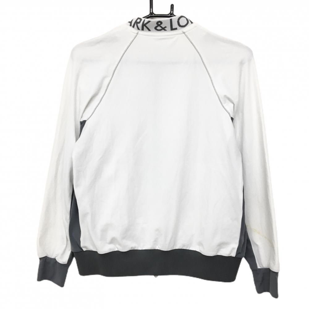 マークアンドロナ ジャケットブルゾン 白×黒 ジップロゴ スカル レディース 38 M ゴルフウェア MARK＆LONA
