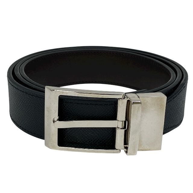 ♥ バリー 6212791 リバーシブル ベルト アクセサリー ロゴ レザー ブラック ブラウン シルバー金具 Bally サイズ 110|44 レディース 女性 メンズ 男性 ユニセックス ギフト プレゼント バッグ カバン 財布 小物