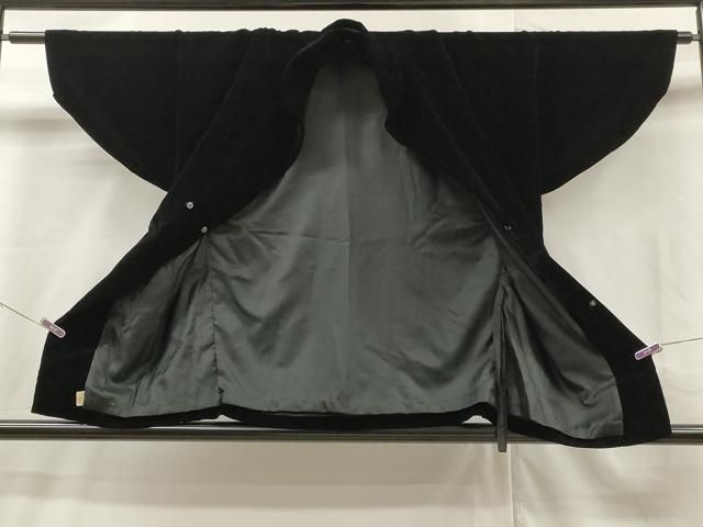 平和屋着物＃和装コート　ベロア　黒地　逸品　CAAT5613id 平和屋着物＃和装コート ベロア 黒地 逸品 CAAT5613id