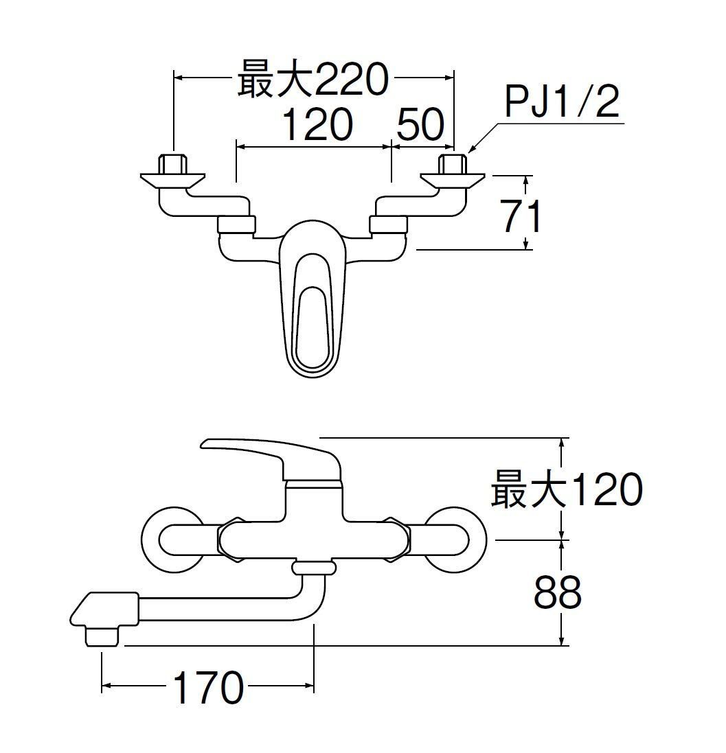 水栓金具 機能水栓≫シングル混合栓 キッチン用 SANEI サンエイ K1700D-4UR NEXPOTALLINN_EU