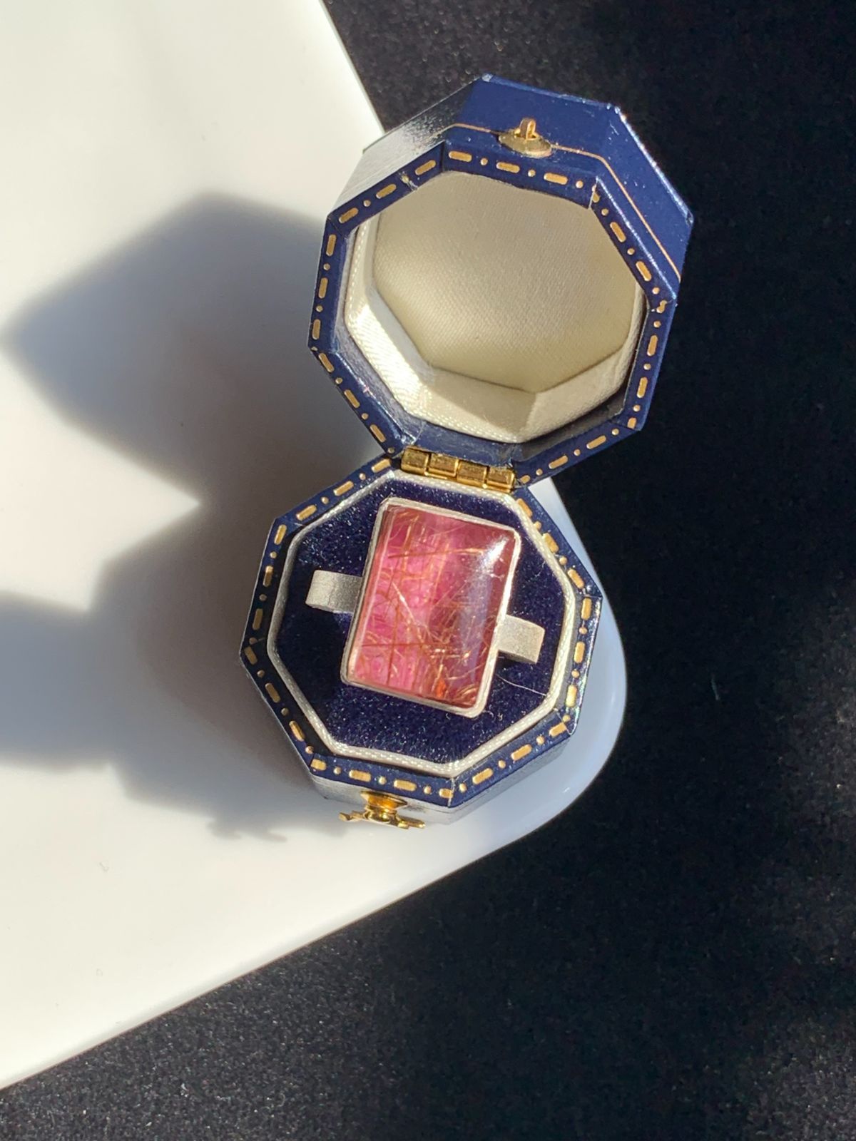 ルビー×ルチルクォーツ　ダブレットストーンリング SV925シルバー 26 1点もの ルビー×ルチルクォーツ ダブレットストーンリング SV925