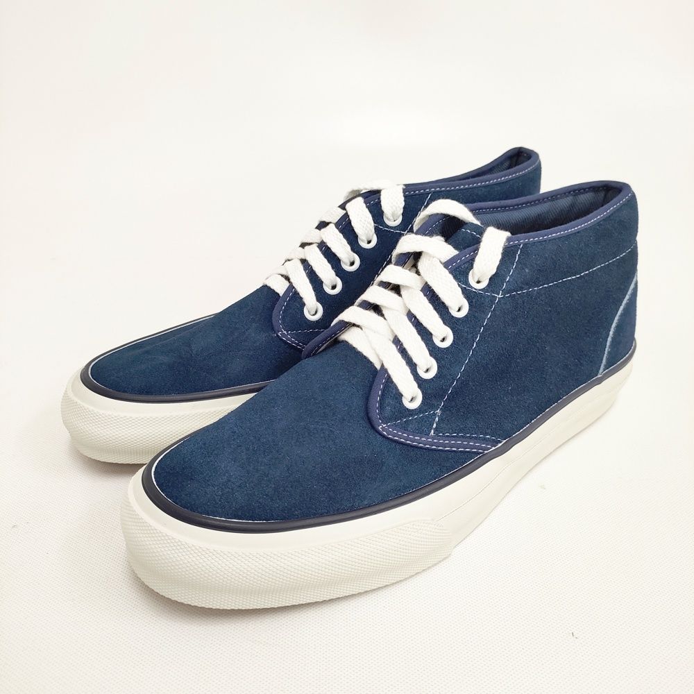 SOLS 新品 チャッカ NAVY 26cm スウェード 日本製 久留米 定価22000円 スニーカー ネイビー メンズ ソルス【中古】5-0123G