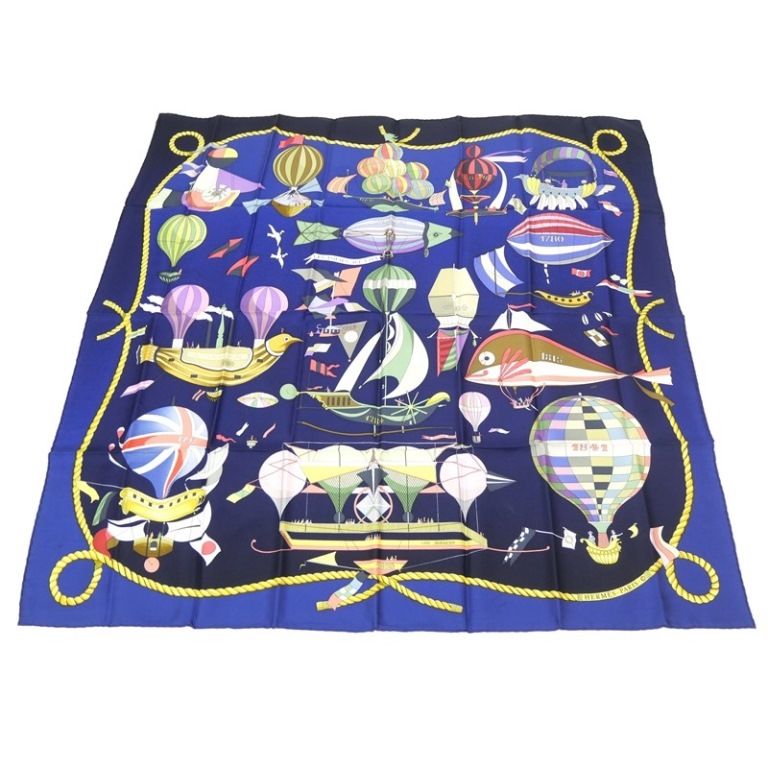 エルメス HERMES スカーフ カレ90 大空の狂気 LES FOLIES DU