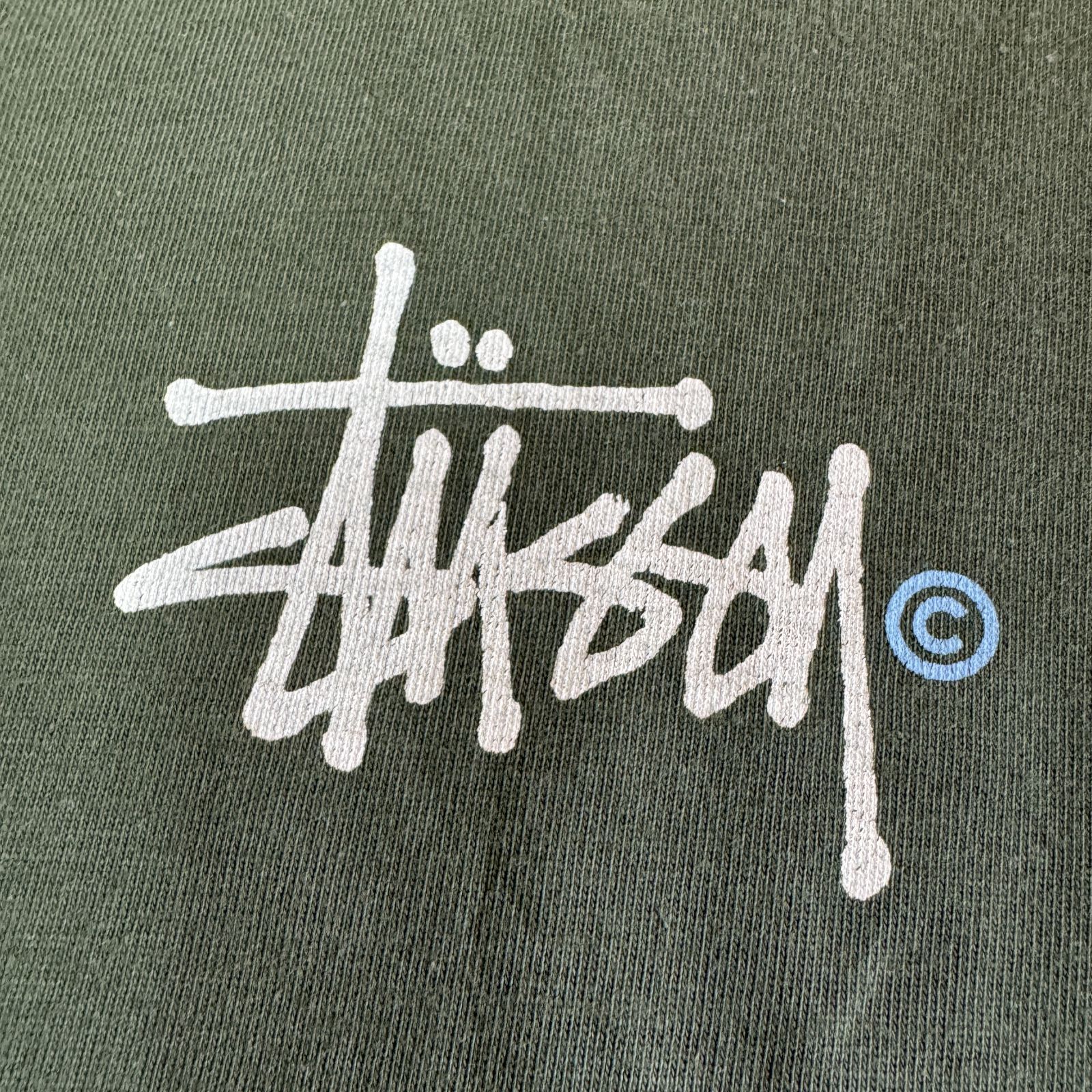 90s STUSSY ストック ロゴ Tシャツ Mサイズ 白タグ フェード MADE IN 