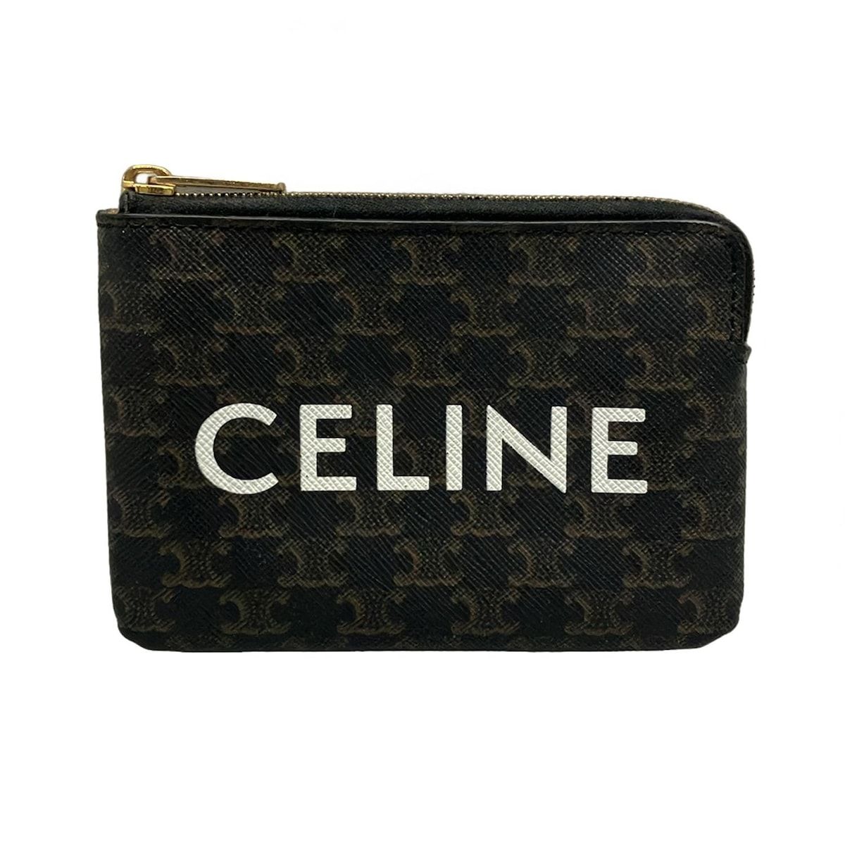CELINE セリーヌ コインケース コインパース キュイル トリオンフ 黒 キーリング付き