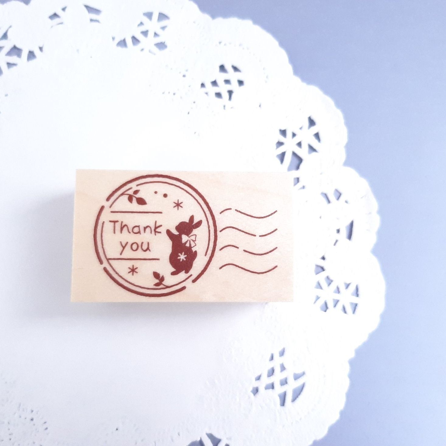 消しゴムはんこ　thank you✿うさぎの親子 消しゴムはんこthank you✿うさぎの親子