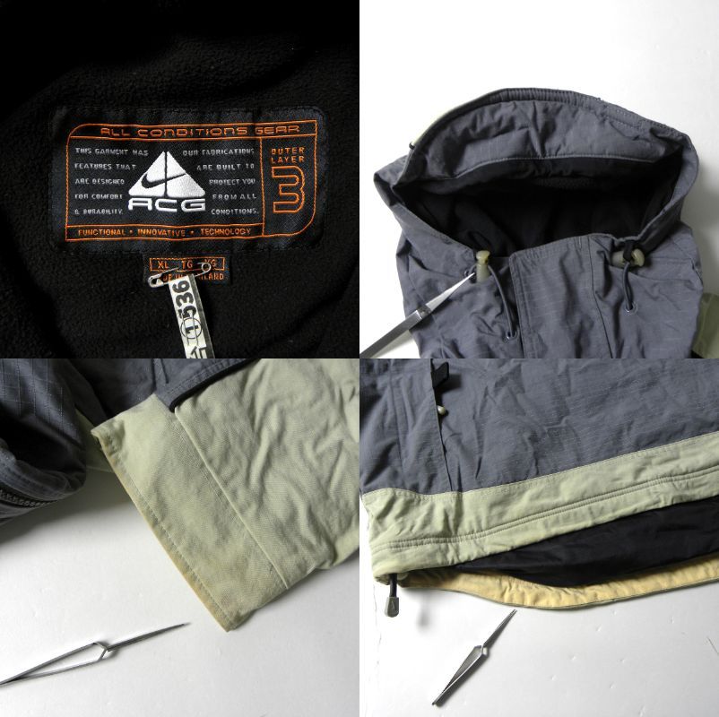 希少 ナイキ NIKE ACG OUTER LAYER 3 スノーウェア 上下セットアップ リップストップナイロン スキー スノボ XL ヴィンテージ