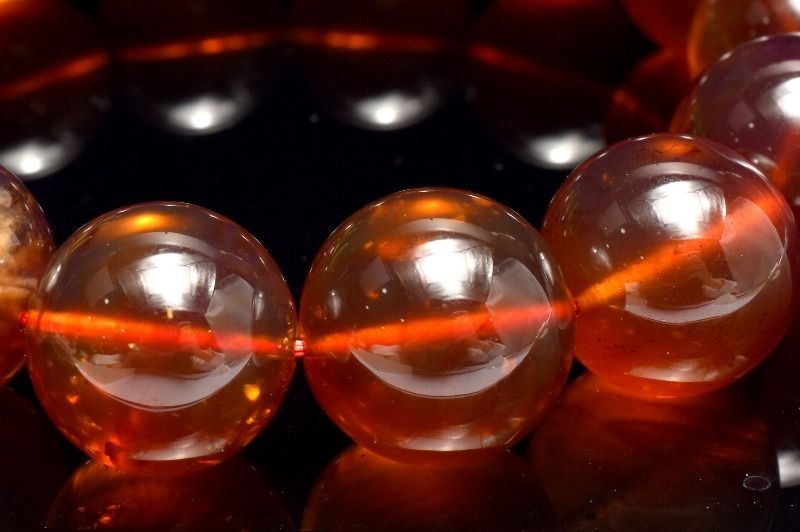 【海外限定】 １点物 ミャンマー産 レッドブルーアンバー 15.5mm ブレスレット パワーストーン 天然石 _MA8768