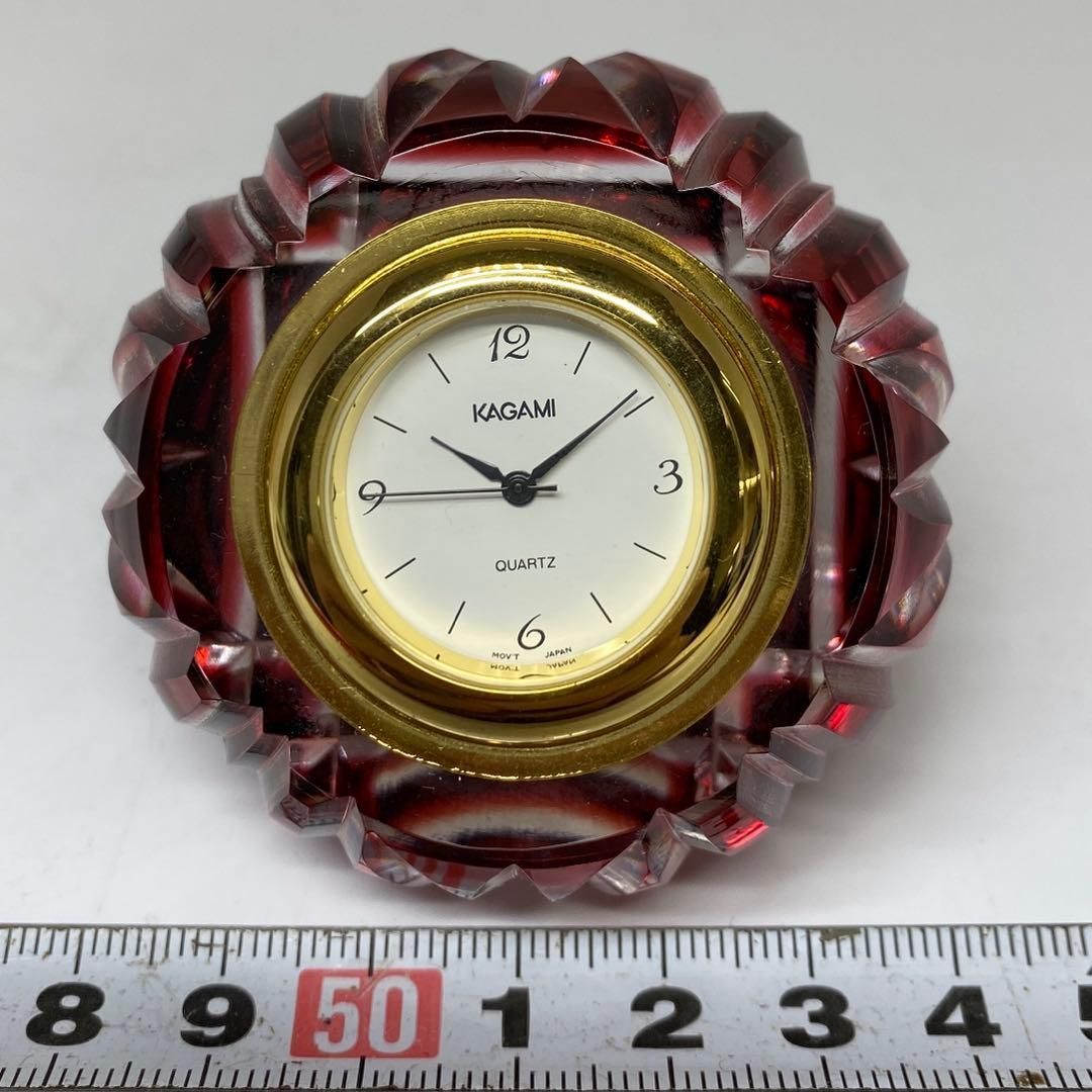 各務クリスタル 江戸切子 時計 232g 共箱 東H5-1111 1Fタカサ