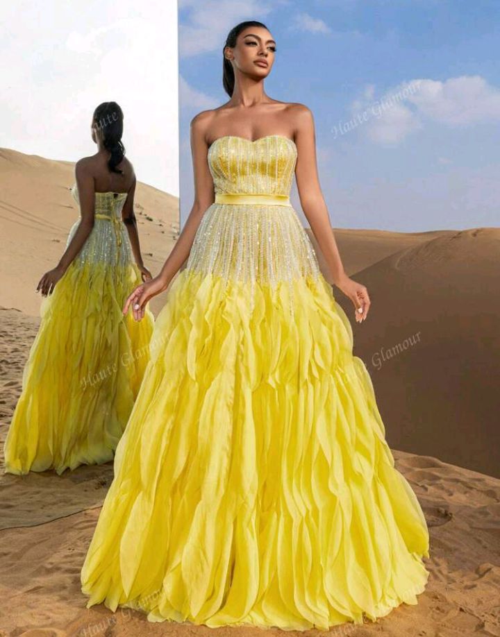 結婚式ドレス ファッション ANDRESD chinoiserie tiered hem dress