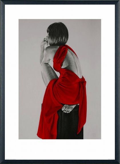 T.Good作品 Red XXIV アートプリント 木製フレーム付 80×60cm