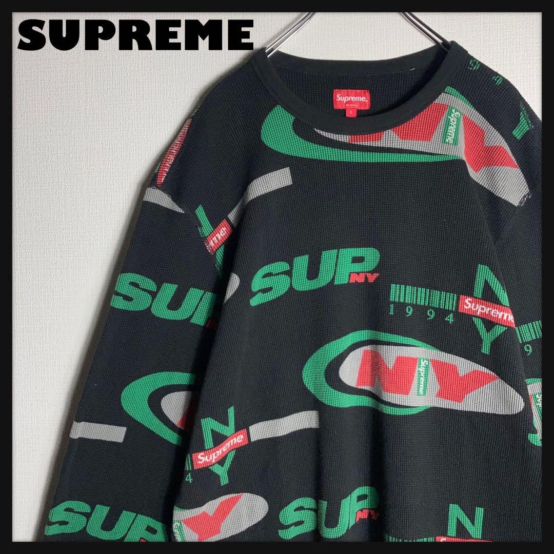 SUPREME スウェット パイル NY 総柄 黒 L - メルカリ
