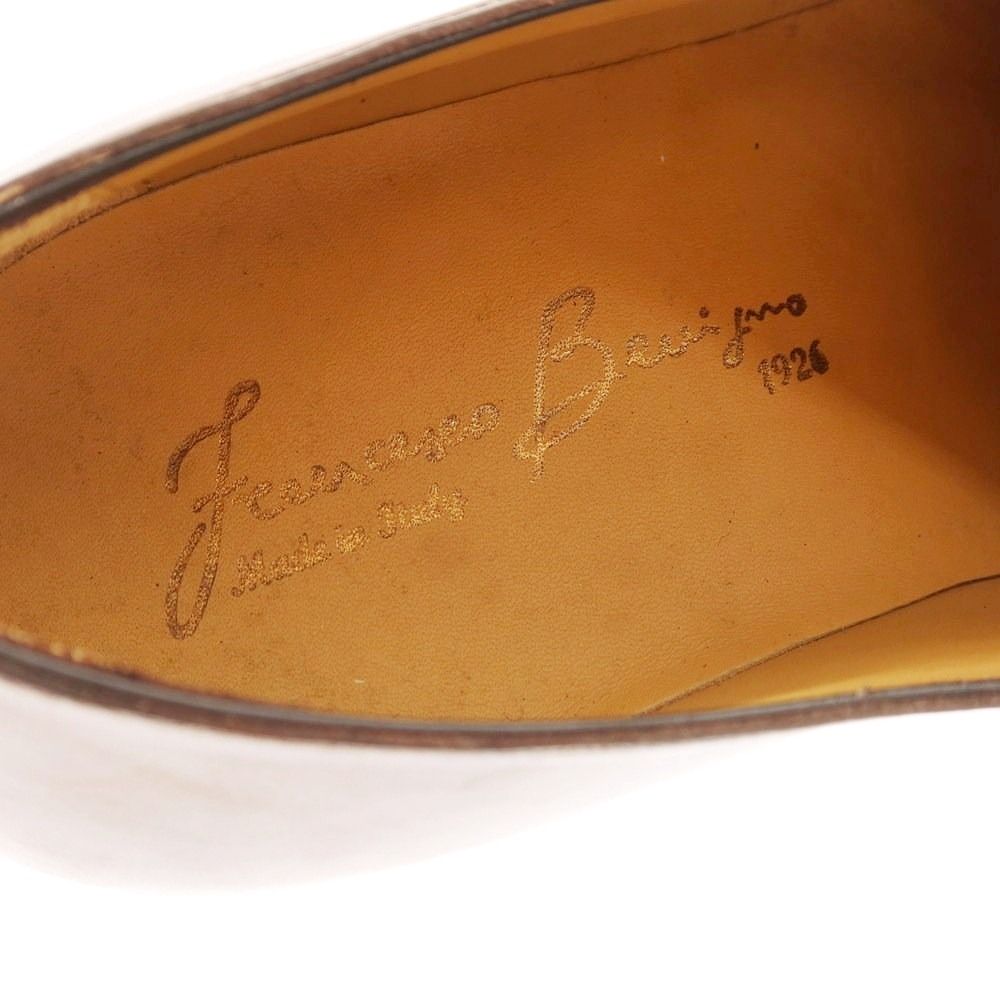 フランチェスコ ベニーニョ FRANCESCO BENIGNO シングルモンク ドレスシューズ ベージュxブラウン サイズ7 メンズ