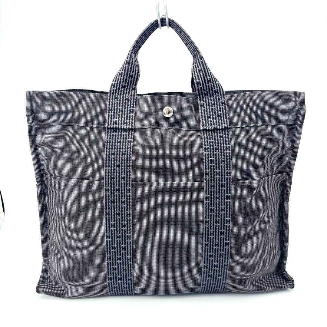 ★HERMES エルメス エールライン　PMトートバッグ グレー系 鞄 カデナ HERMES エルメス エールライン MM トートバッグ グレー系 鞄