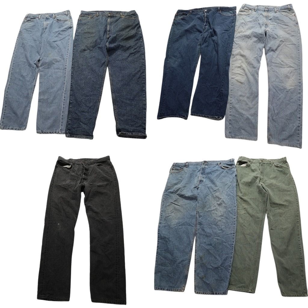 古着卸 リーバイス デニム パンツ 7枚セット メンズ 38 |42 |50 デニム ブラックデニム 古着 NA6481