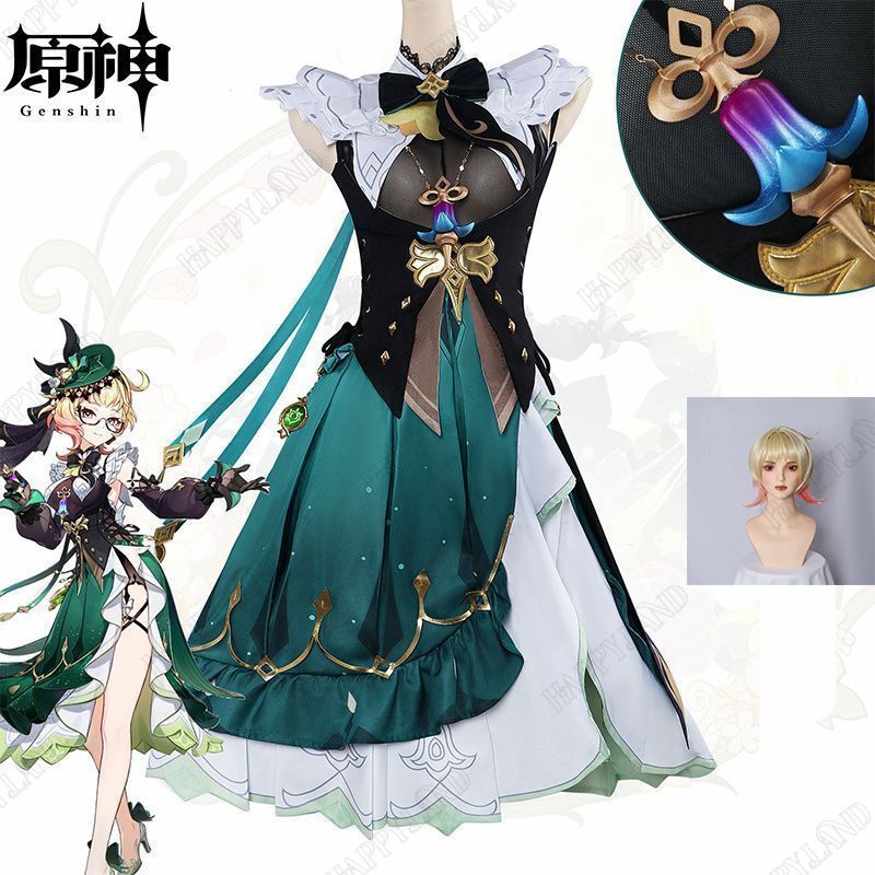 原神 エミリエ コスプレ衣装 ウイッグ付き 原神 げんしん ヒロイン Emilie コスプレ衣装 コスチューム ハロ-A