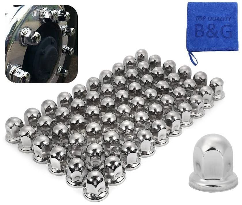 【特価セール】ナット キャップ 【光沢が美しいナットキャップ】 カバー ISO 33mm 高さ51mm 60個 +1個 61個セット ミドル ステンレス 丸型 大型10穴用 デコトラ 汎用