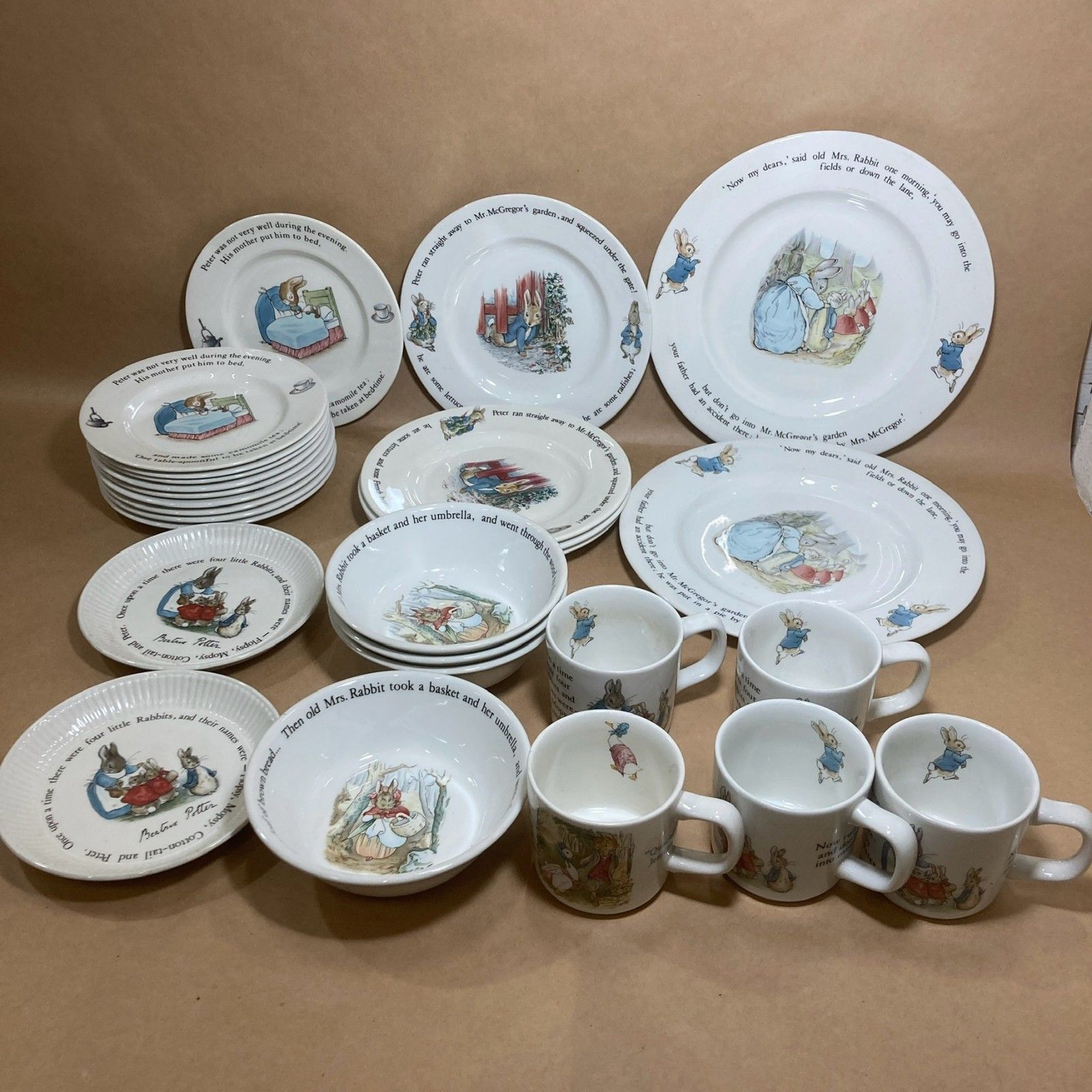 WEDGWOOD ウエッジウッド ピーターラビット 食器 27点 まとめ商品 プレート サラダボウル マグカップ 7.20kg