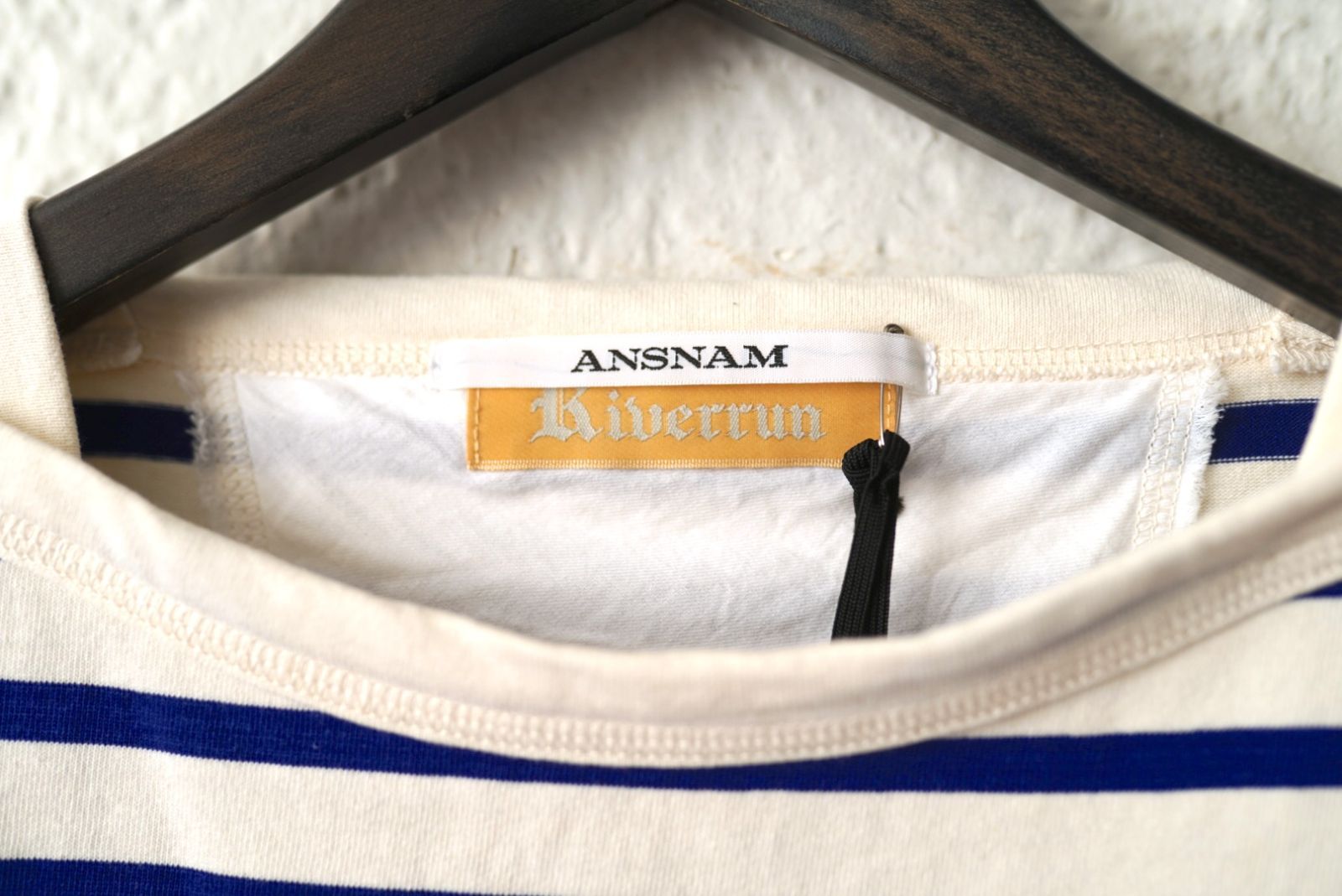 24SS Riverrun Boat Neck Long T Shirt スビンコットンボーダーバスクT 