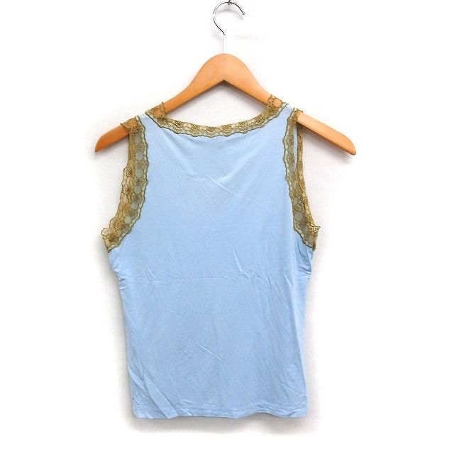 Les Copains レコパン　タンクトップ　ブラウス レコパン LES COPAINS jeans ロゴプリント レース タンクトップ