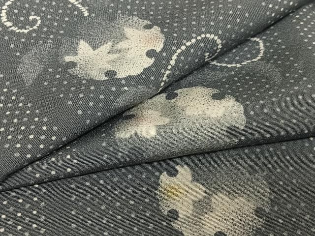 平和屋着物●上質な小紋 雪輪花文 正絹 AABB0257zg