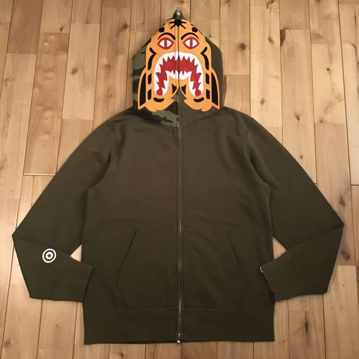 タイガー パーカー Mサイズ オリーブ a bathing ape BAPE camo tiger 