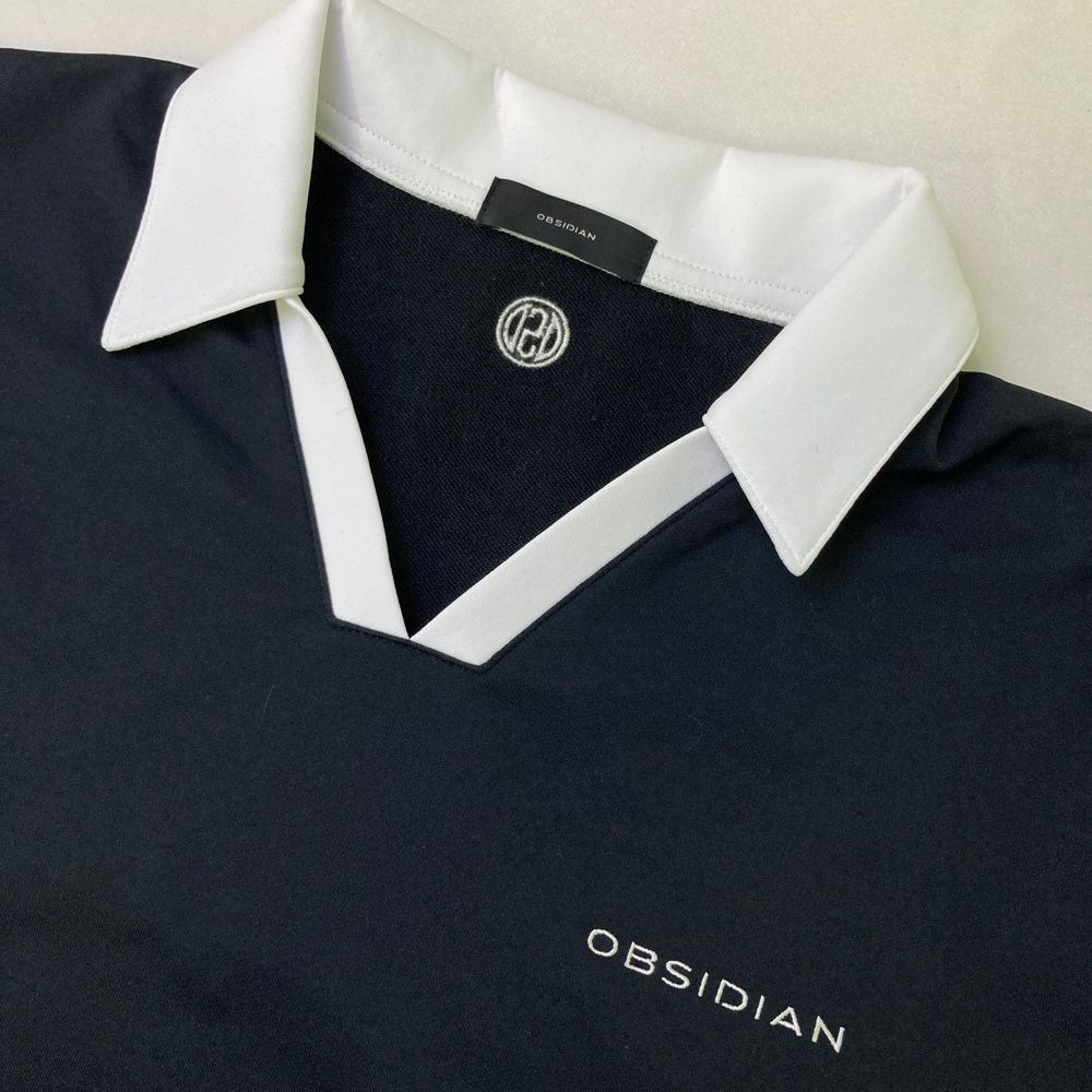 サイズ：S OBSIDIAN オブシディアン  半袖ポロシャツ スキッパー  ブラック系 [240101487730] ゴルフウェア レディース ストスト サイズ：S OBSIDIAN オブシディアン 半袖ポロシャツ スキッパー