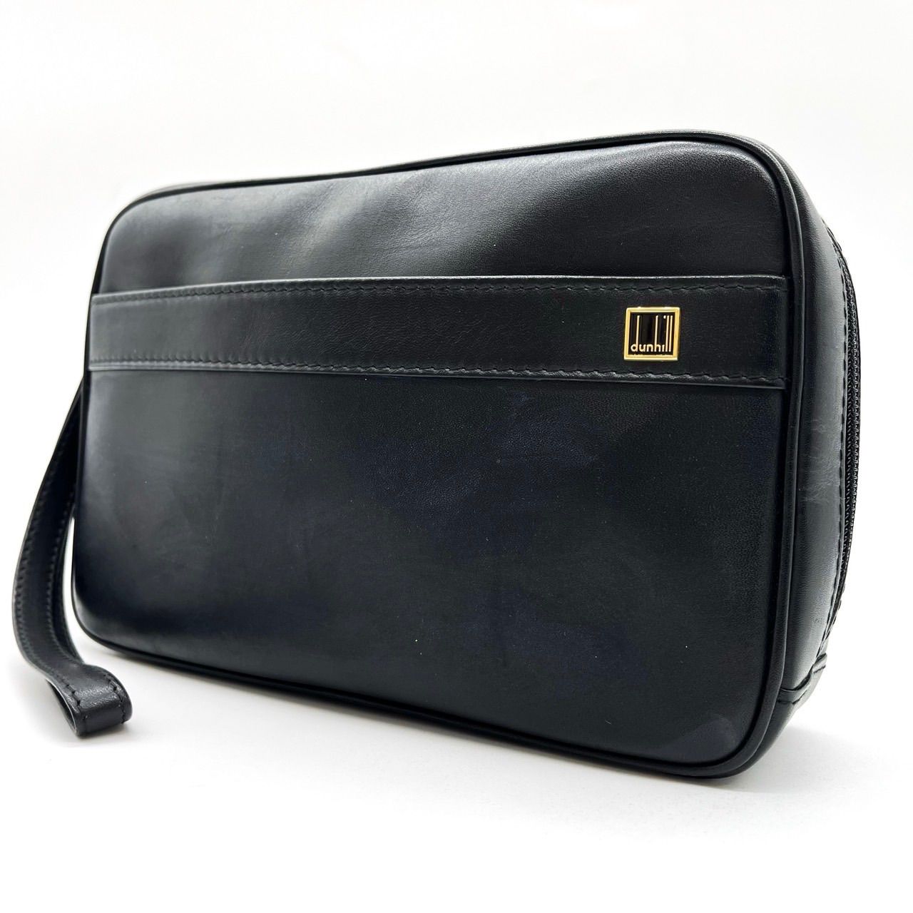 dunhill ダンヒル クラッチバッグ ハンドバッグ ロゴ ポーチ レザー 革 ブラック 黒色 ユニセックス 男女兼用 メンズ レディース