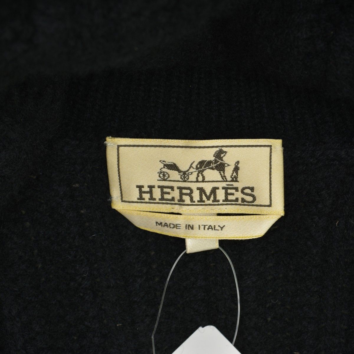 HERMES】イタリア製 カシミヤ ショールカラー プルオーバー長袖ニット  