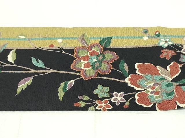 平和屋着物●上質な小紋　更紗花唐草文　鬼しぼ縮緬　正絹　逸品　AAAZ4803ck 平和屋着物○上質な小紋 更紗花唐草文 鬼しぼ縮緬 正絹 逸品