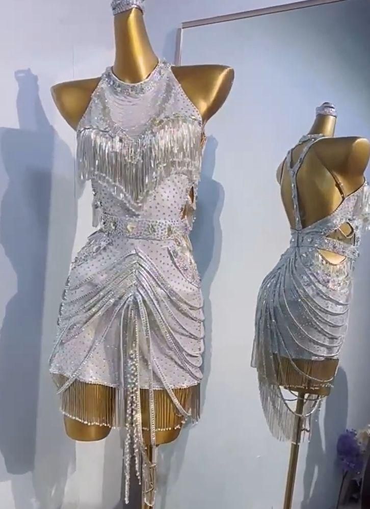 社交ダンス衣装 ラテンワンピースドレス 豪華 キラキラ パープル オーダーメイド lifu-2125.jpg