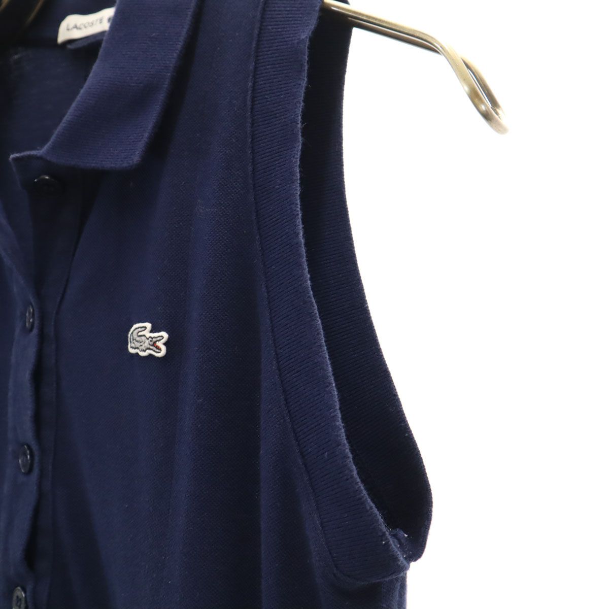 LACOSTE ラコステ 日本製 ノースリーブ ポロ 膝丈ワンピース 34