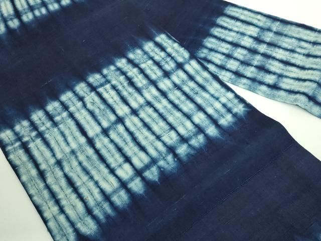 平和屋着物□極上 九寸名古屋帯 紬地 藍 絞り染め 逸品 DZAA9044kh5