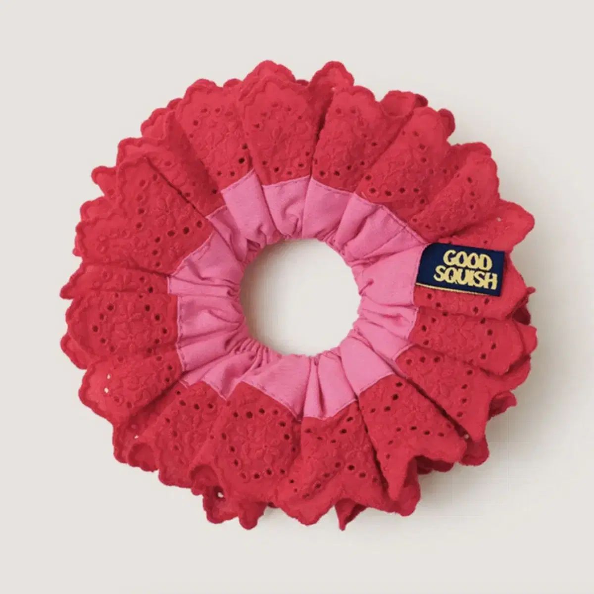 goodsquish シュシュ 赤ピンク GOOD SQUISH シルバー フリルヘア