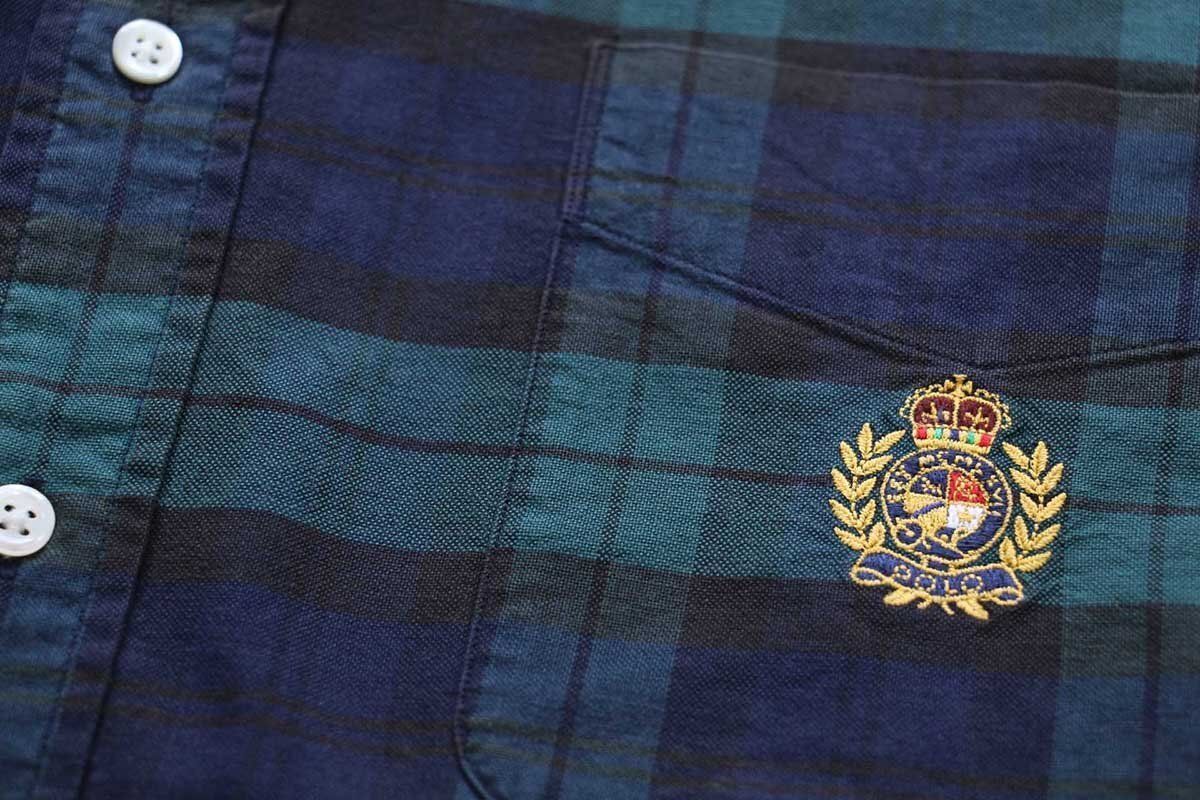 90s ラルフローレン ロゴ刺繍 ブラックウォッチ タータン