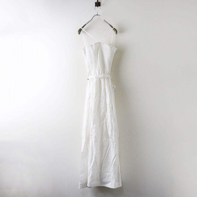 ♥ 2025SS ハイク HYKE LINEN SHIRRED DRESS リネン シュレッド ドレス 2|ホワイト ワンピース 2400014649512
