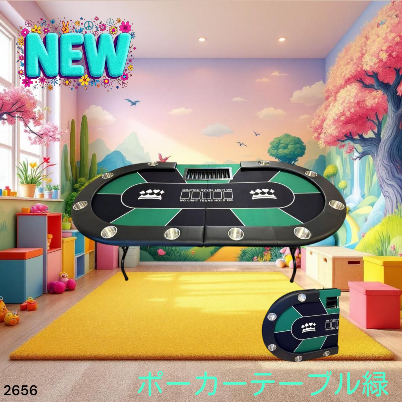 Amazon.co.jp: TiltPlay ポーカーテーブル 折りたたみ 10人対応