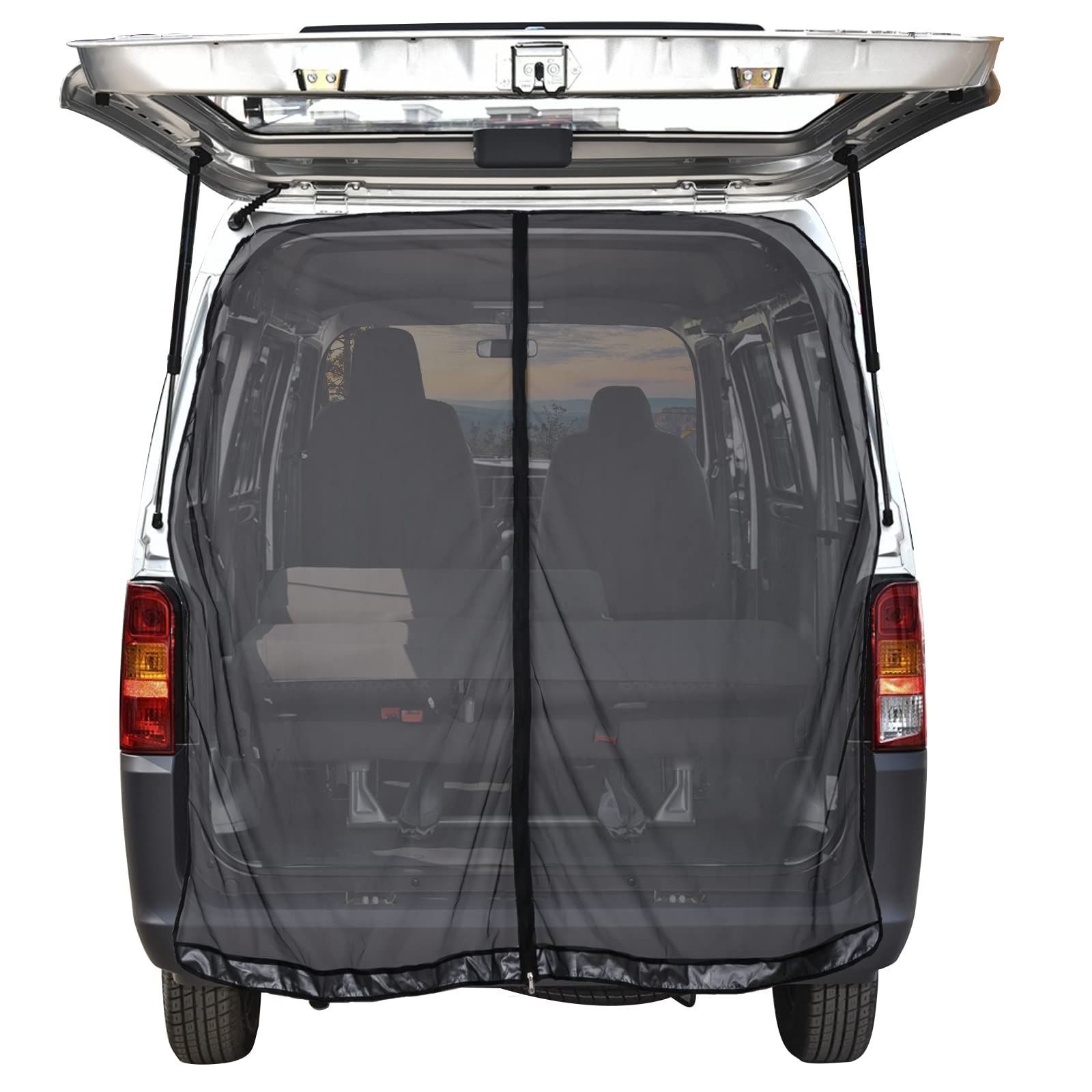 【新着商品】楽らくマグネット バックドア専用 車中泊 虫除け 換気 メッシュ 網戸 力磁石付き 通気性よし リアゲート 防災 カーテン 車用 アウトドア 車中泊グッズ 防虫ネット カー用品 160cm*160cm ZATOOTO 1枚入り CT113