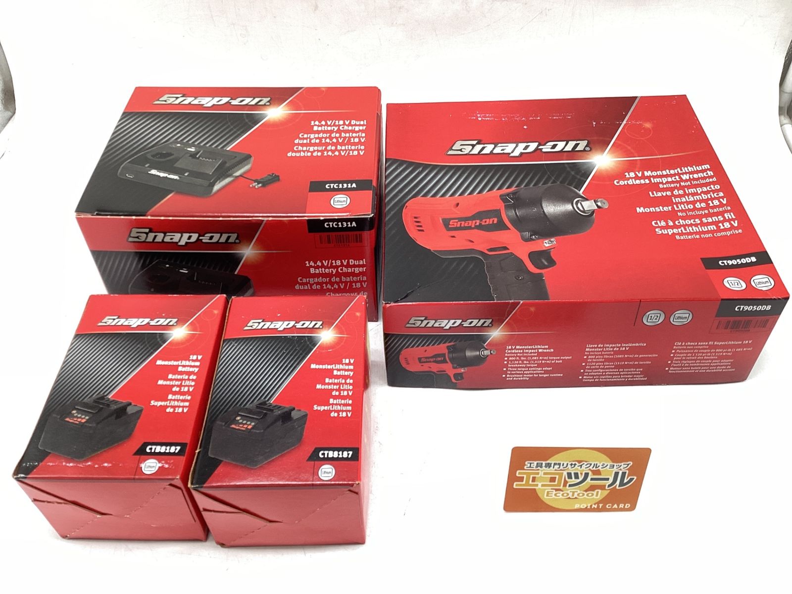 Snap-on スナップオン 18v1 2 ブラシレスインパクトレンチ レッド CT9050J2 IT7X9XD7AZYM エコツール豊田インター店 M02