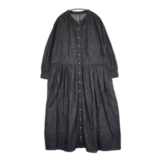 nest Robe 01233-1427 コットンリネンダンガリーギャザーワンピース 定価34100円 ワンピース ネイビー レディース ネストローブ 5-0921M∞