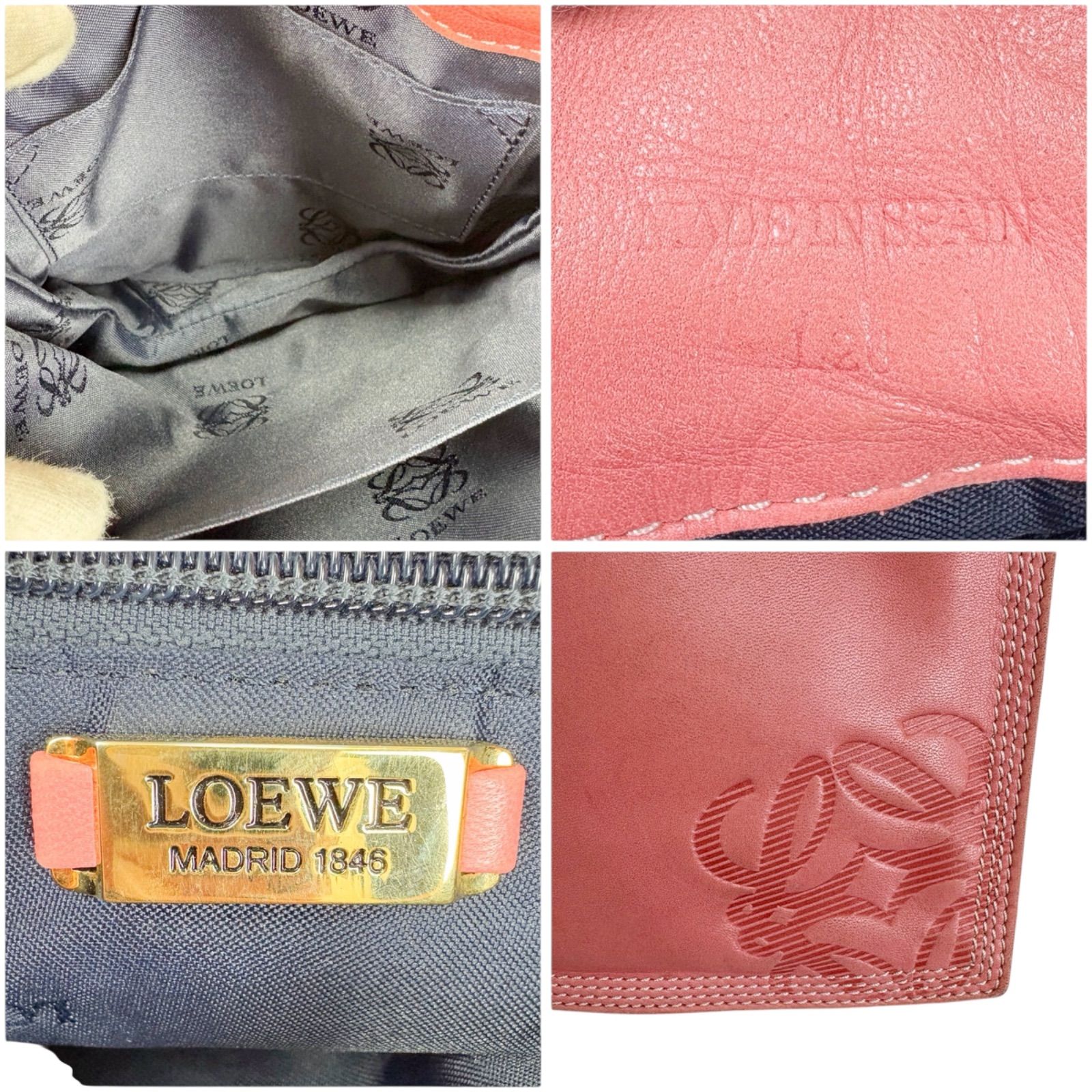 ロエベ LOEWE ミニショルダーバッグ 巾着型 フラメンコ ピンク