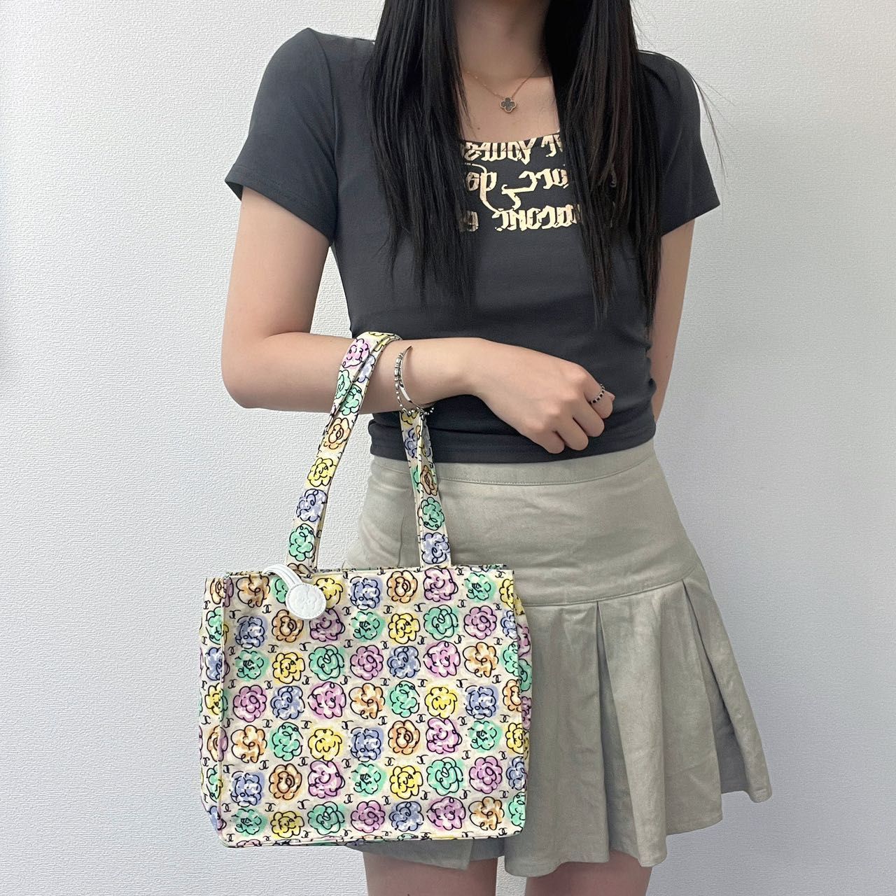 中古】HERMES エルメス プチカレ スカーフ シルク パープル  