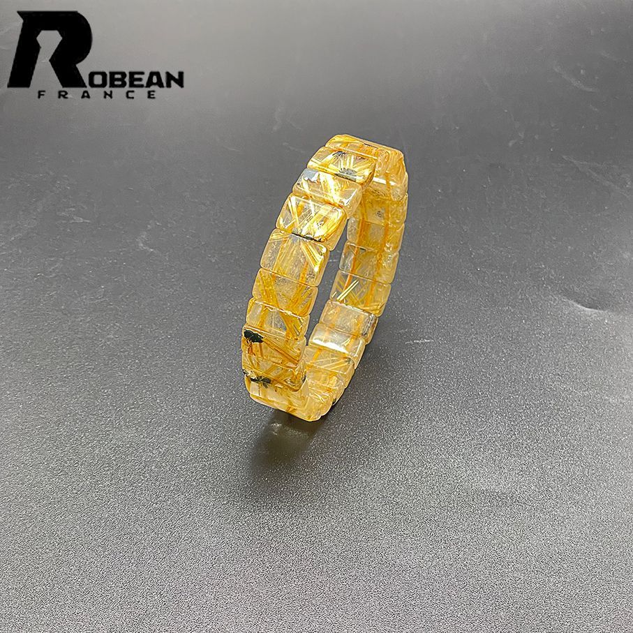 上品 EU製 定価10万円☆ROBEAN・太陽花タイチンルチルバングル☆黄金針