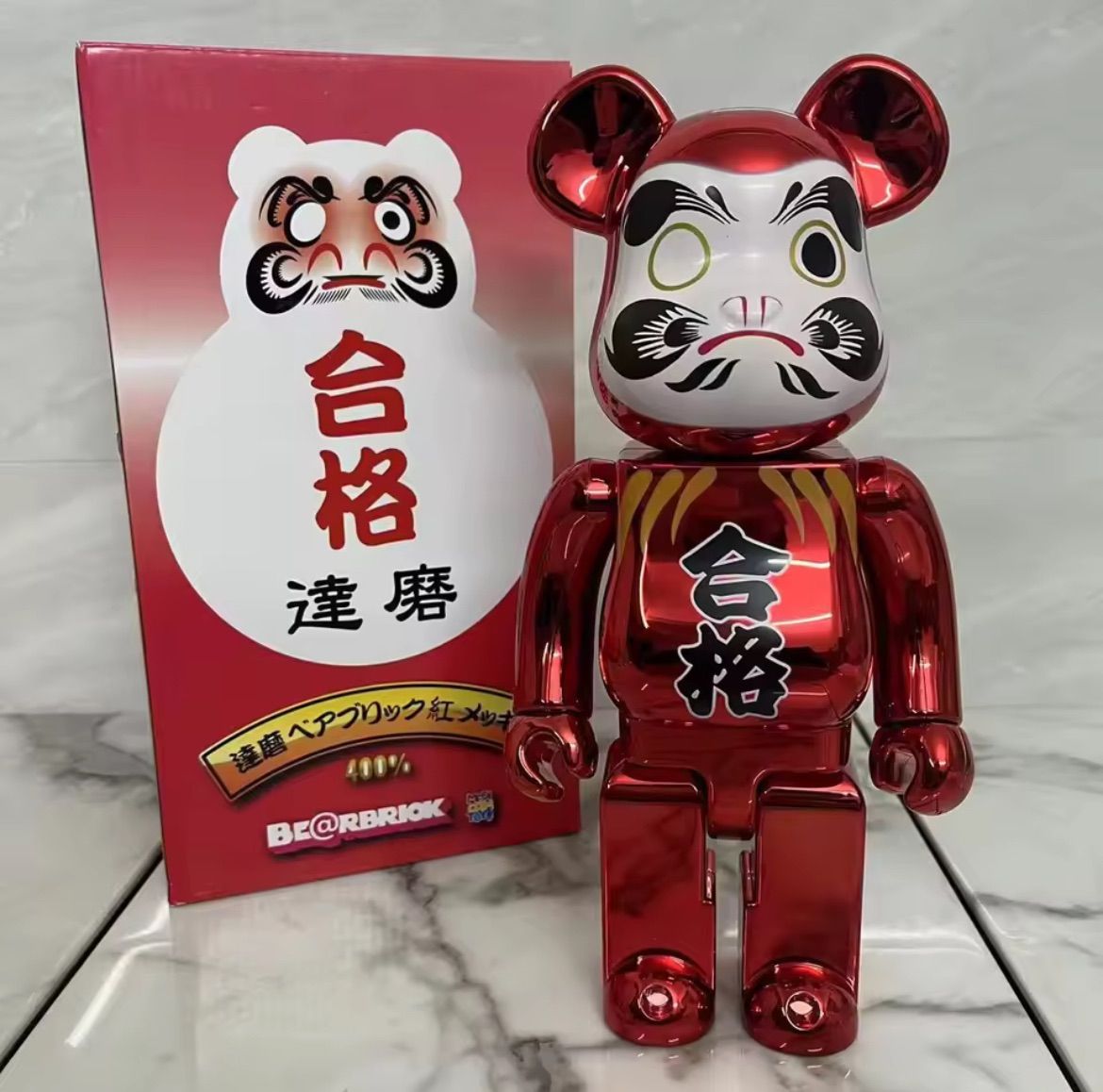 ☆BE@RBRICK ベアブリック 達磨 合格 赤メッキ 100％☆