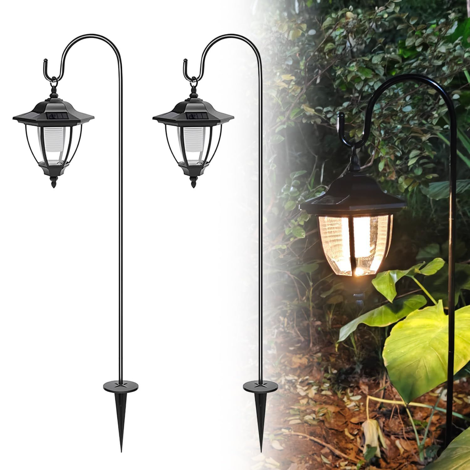 ☆吊り下げランタン2個組 ガーデニングライト ソーラー屋外 防水