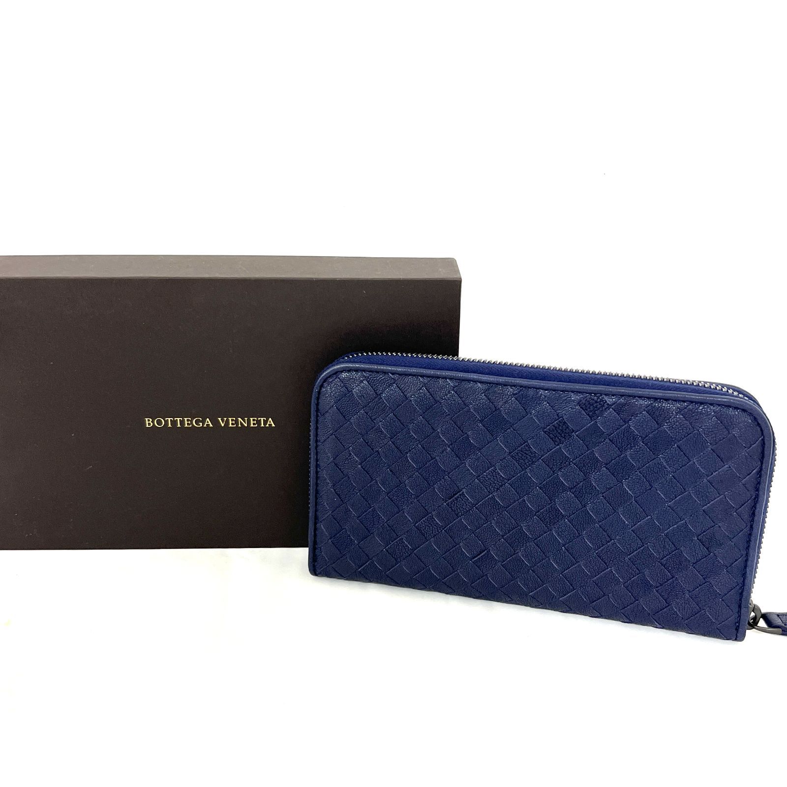 セール中【未使用】　BOTTEGA VENETA ネイビー 長財布　ボッテガ BOTTEGA VENETA（財布 ・ ブルー・ネイビー/青色系）のフリマ