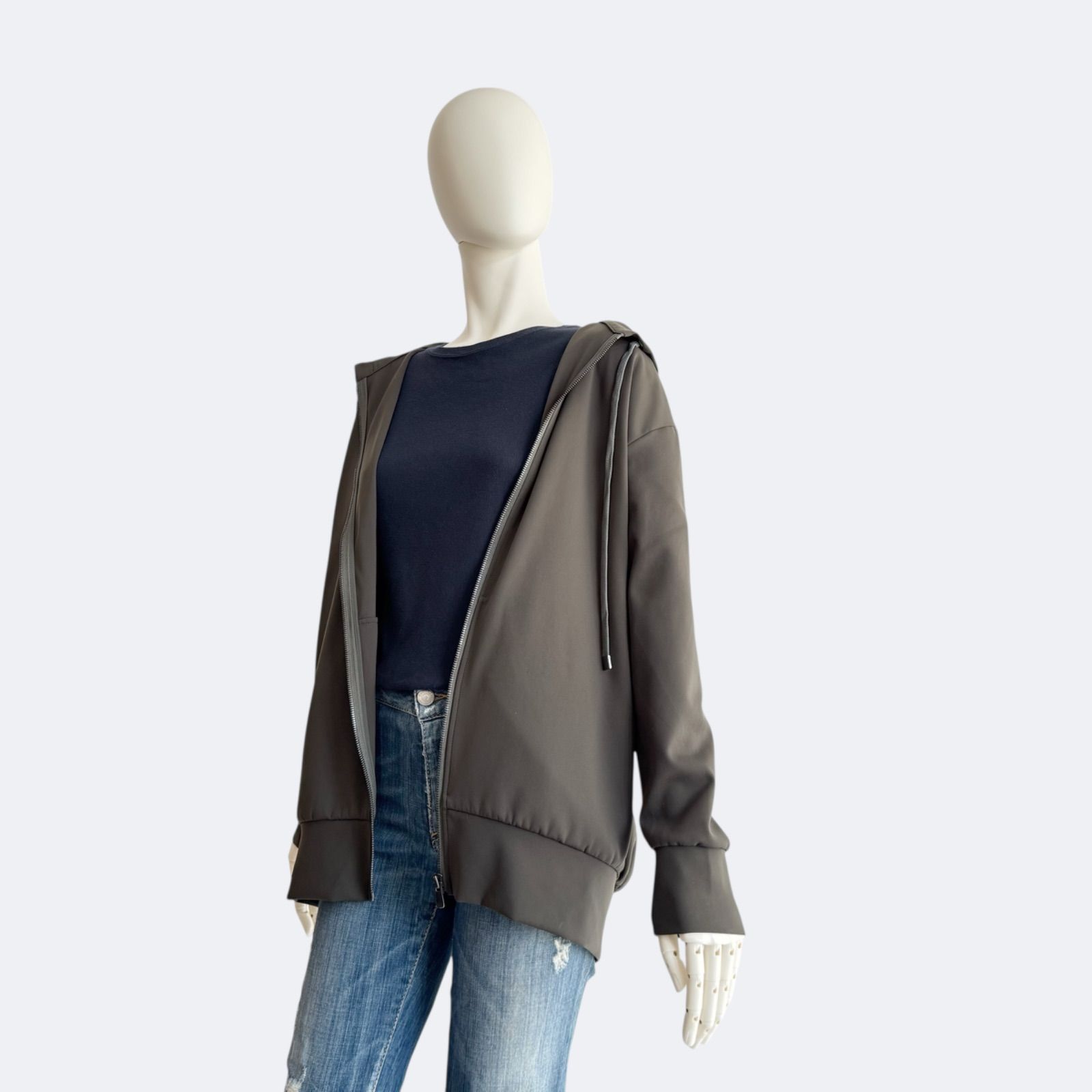 theory luxe セオリーリュクス パーカー カーキ レディース